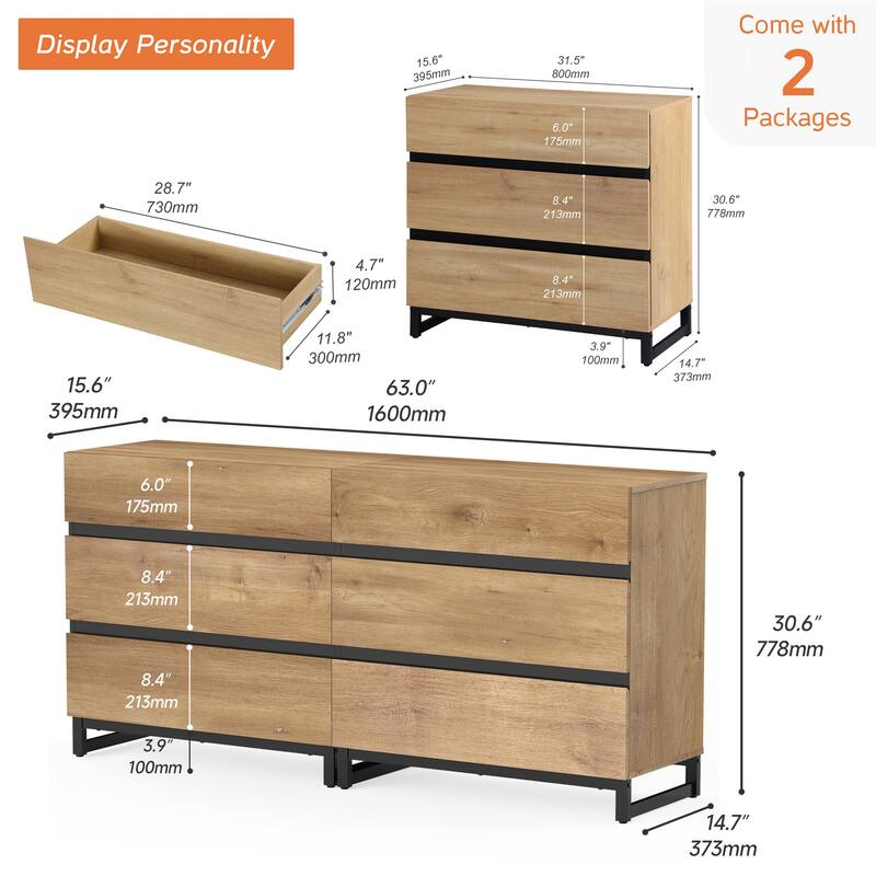Modern TV Stand, Entertainment Center TV Console Table with Drawers and Metal Base, Media Console for Living Room, Bedroom