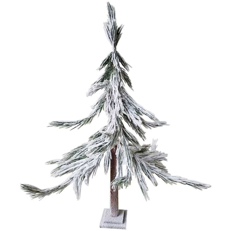Heavily Flocked Pine Sprig Artificial Christmas Tree - 47" - 4 Foot