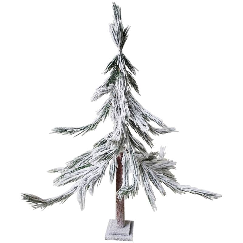Heavily Flocked Pine Sprig Artificial Christmas Tree - 47"
