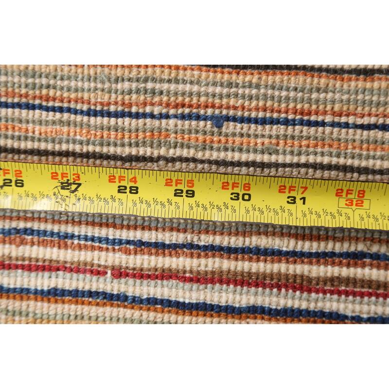 Striped Modern Gabbeh Kashkoli Oriental Area Rug Handmade Wool Carpet - 4'9" x 6'6"