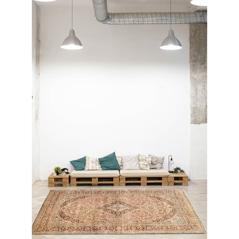 ECARPETGALLERY Hand-knotted Antalya Vintage Light Copper Wool Rug - 9'5 x 12'10
