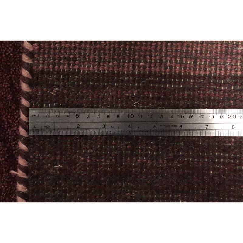 Hand Knotted Oriental 100% Wool Carpet Modern Geometric Purples Gabbeh Area Rug - 7' 11'' X 5' 6''