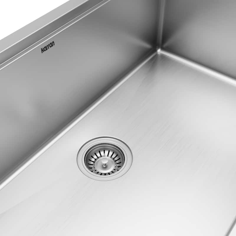 Karran 33" Undermount Large Single Bowl Stainless Steel Farmhouse Workstation Sink