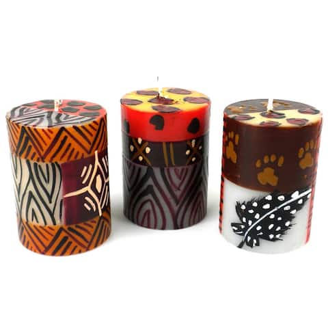 Handmade Unscented Votive Candles, Set of 3 (South Africa)