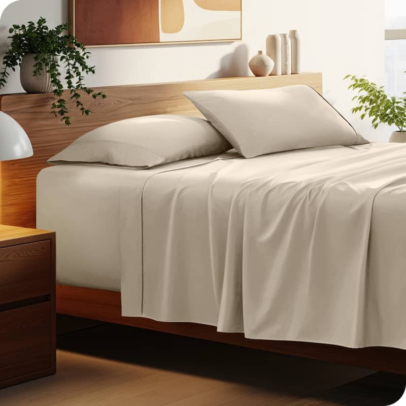 Bare Home 22 Inch Deep Pocket Microfiber Sheet Set - Queen - Sand