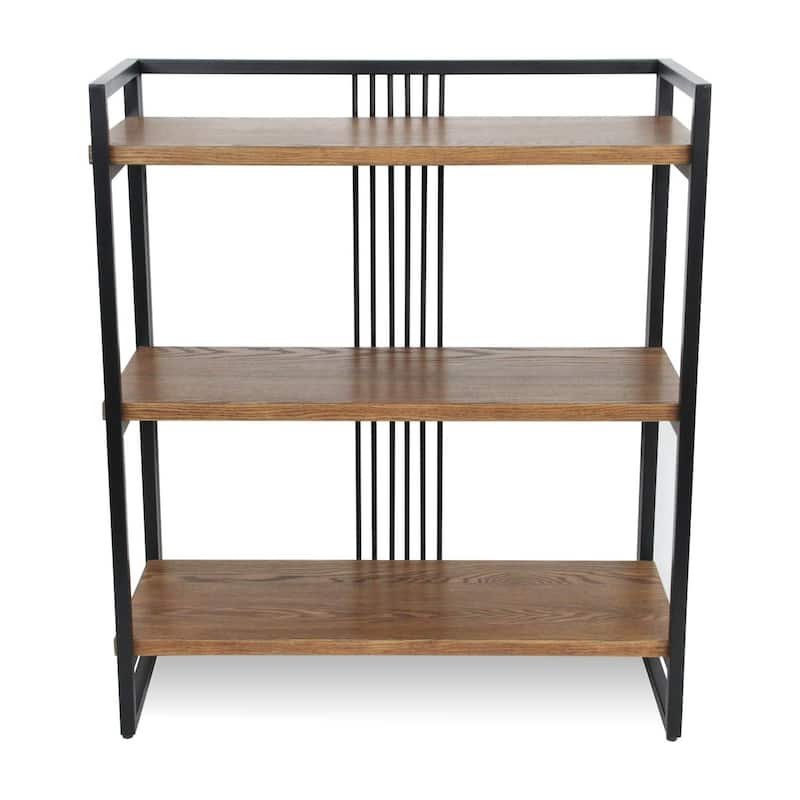3-Tier Handmade Display Shelf - 34.5" - Brown and Black