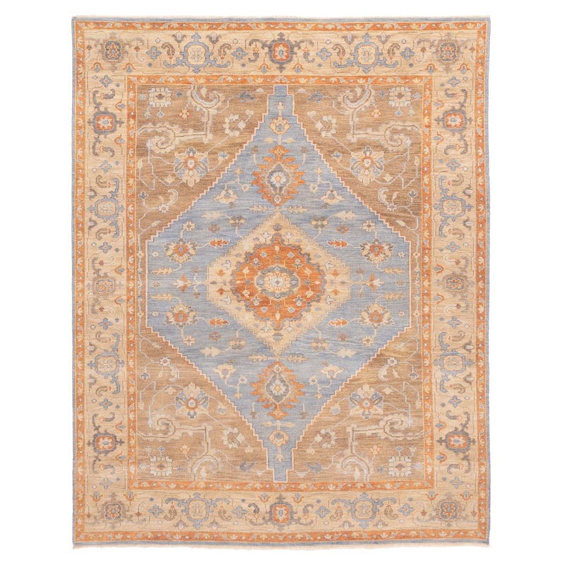 ECARPETGALLERY Hand-knotted Jules Sultane Light Denim Blue Wool Rug - 7'11 x 9'11