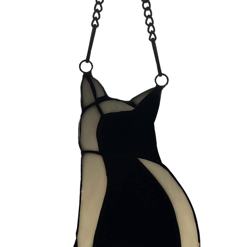 River of Goods Cat on Books River of Goods Stained Glass Vertical Window Panel - 6" x 0.25" x 12.5"