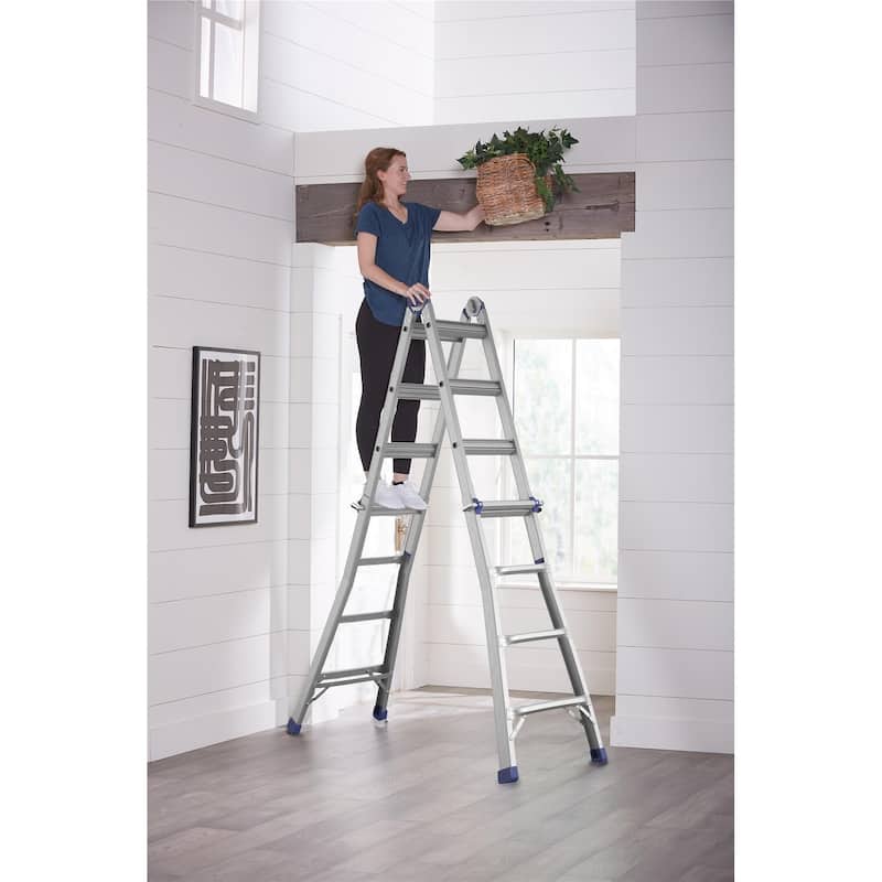 COSCO 18 foot Reach Height Aluminum Multi-Position Ladder - 18 Foot Reach