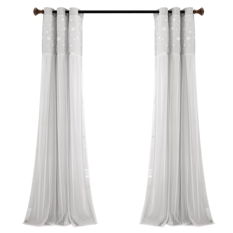 Lush Decor Dylin Flower Embroidery Window Curtain Panel Single