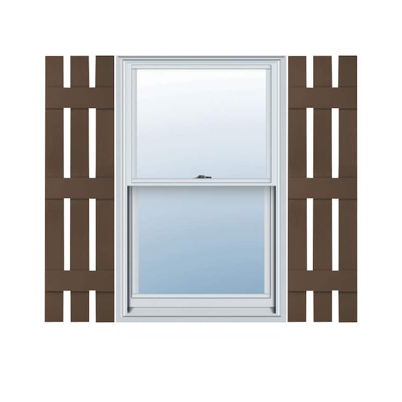 Builders Edge, Standard Three Board Spaced, Board-n-Batten Shutters, Includes Matching Installation Spikes (Per Pair)