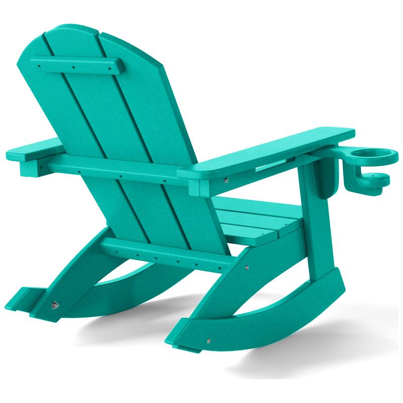 Laguna Kids Outdoor Poly Adirondack Rocking Chair with Cup Holder (Set of 2)