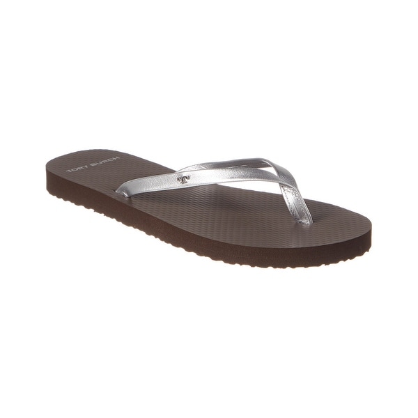 tory burch metallic leather flip flop