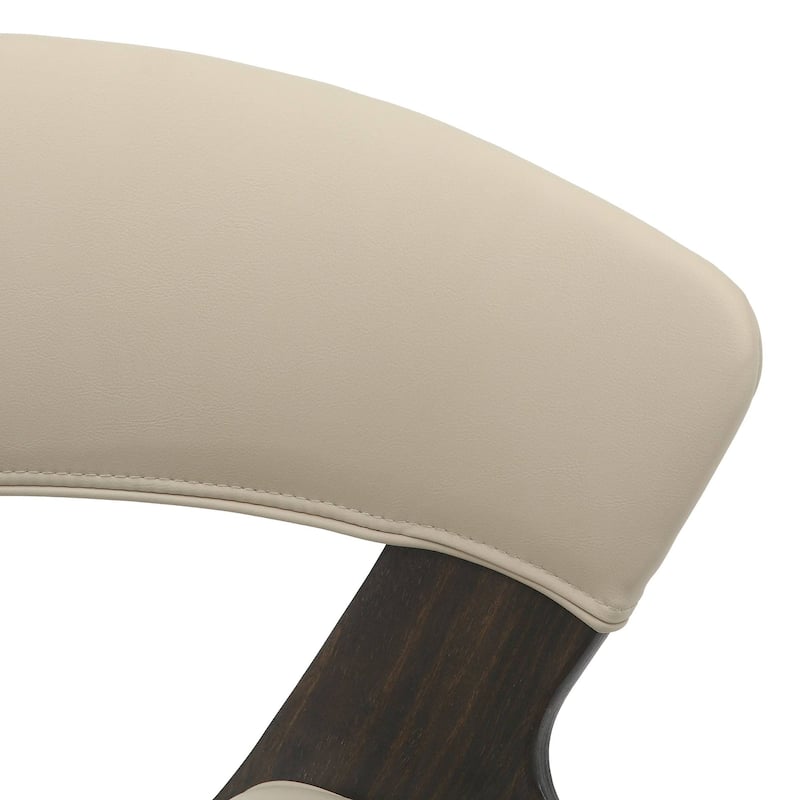 Dining Chair Upholstered in Leather or Velvet in Black Iron with Curved Open-Back Design Side Chair
