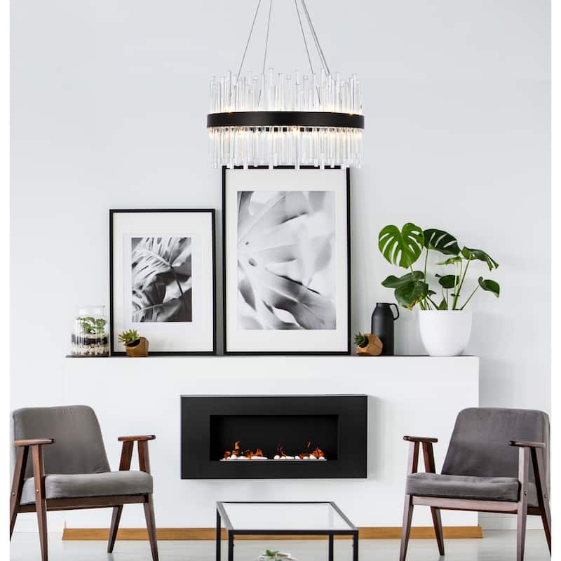 Indigo Home round crystal pendant in black