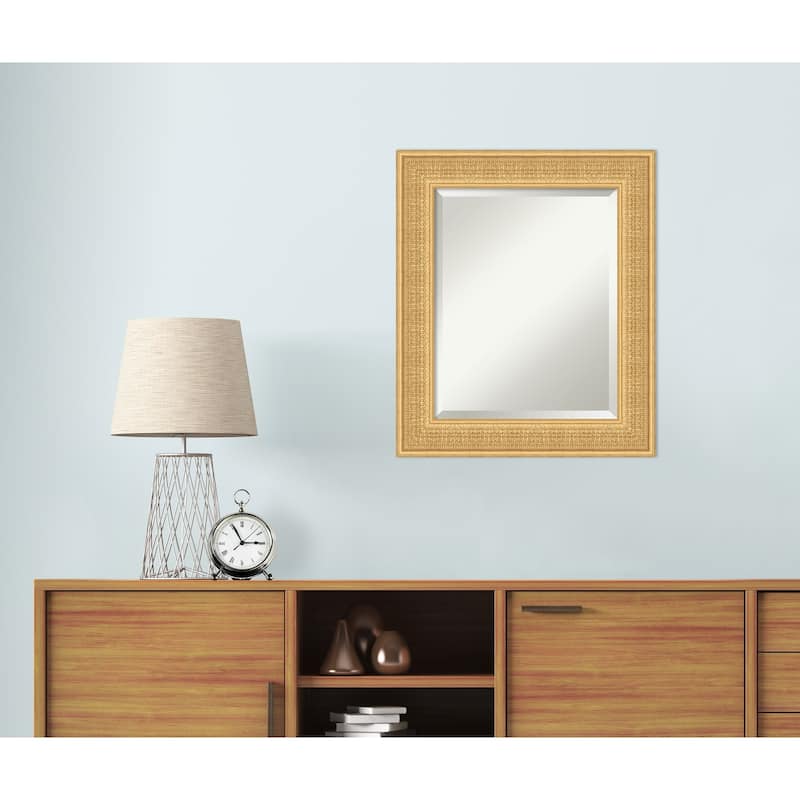Trellis Beveled Wood Framed Wall Mirror - Trellis Gold