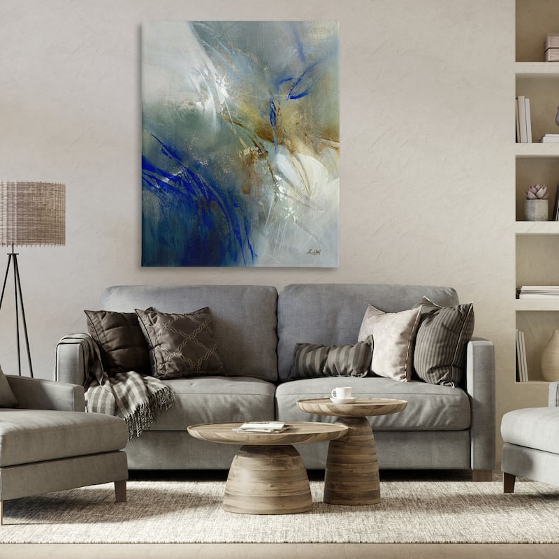 Stupell Blue & Neutrals Distortion Canvas Wall Art Design By K. Nari