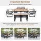 preview thumbnail 6 of 34, 7-Piece Outdoor Patio Steel Dining Set with Umbrella Hole and 6 Cushioned Armchairs