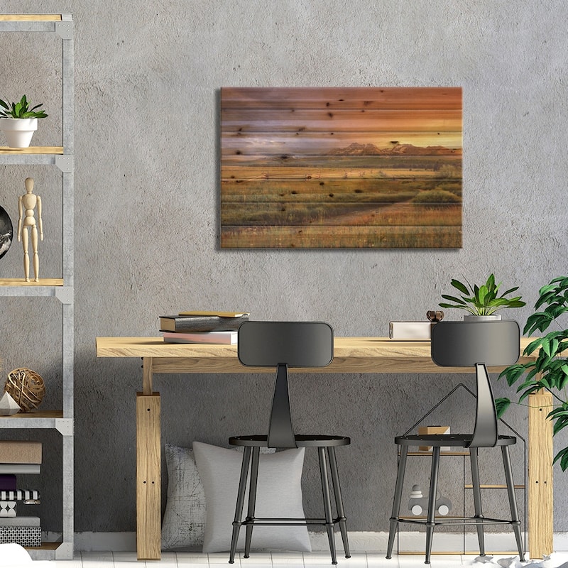 Sawtooth Sunrise Print On Wood by Dennis Frates - Multi-Color