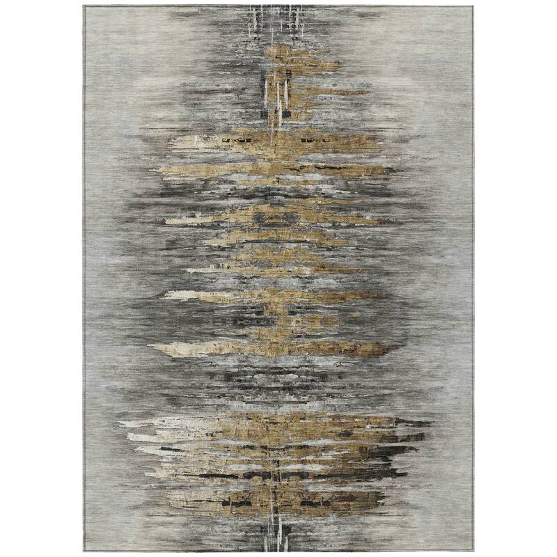 HomeRoots Abstract Transitional Rectangle Outdoor Rug