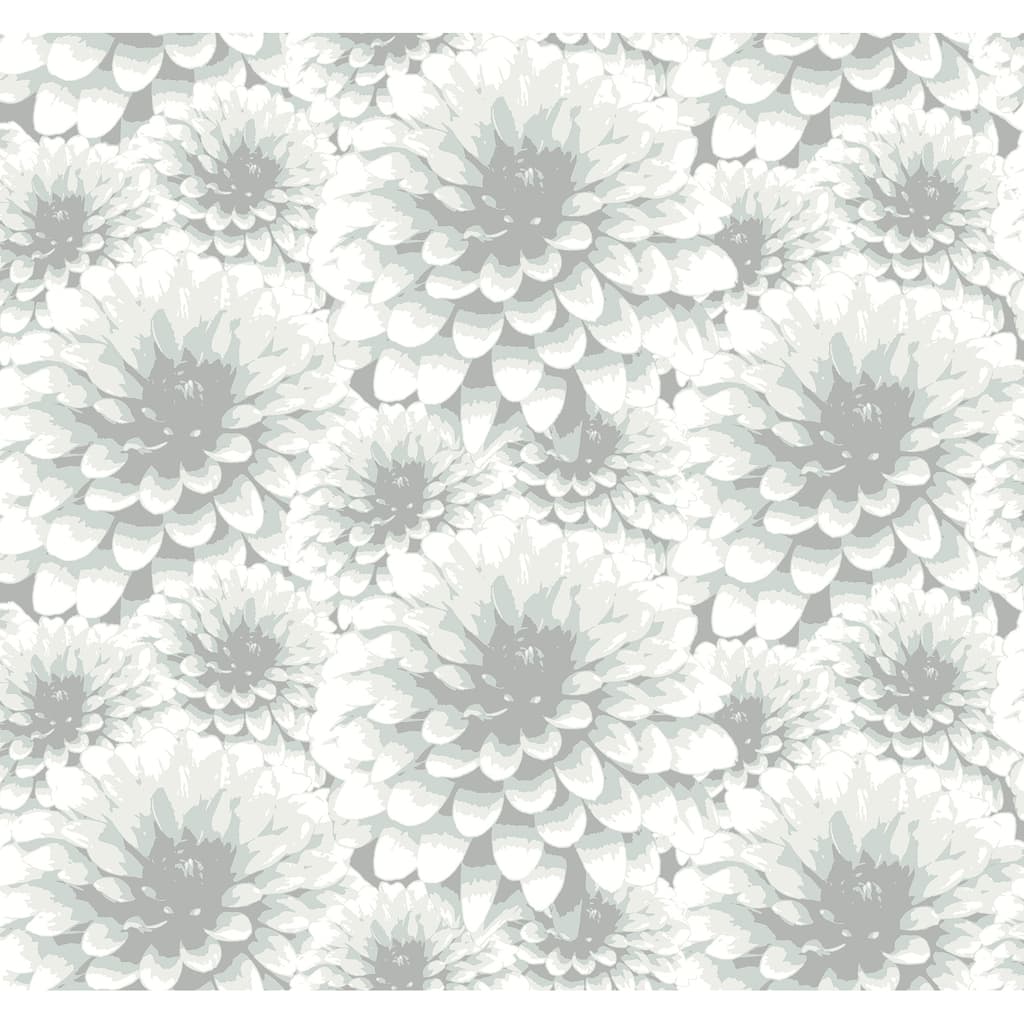 A-Street Prints Umbra Light Grey Floral Wallpaper
