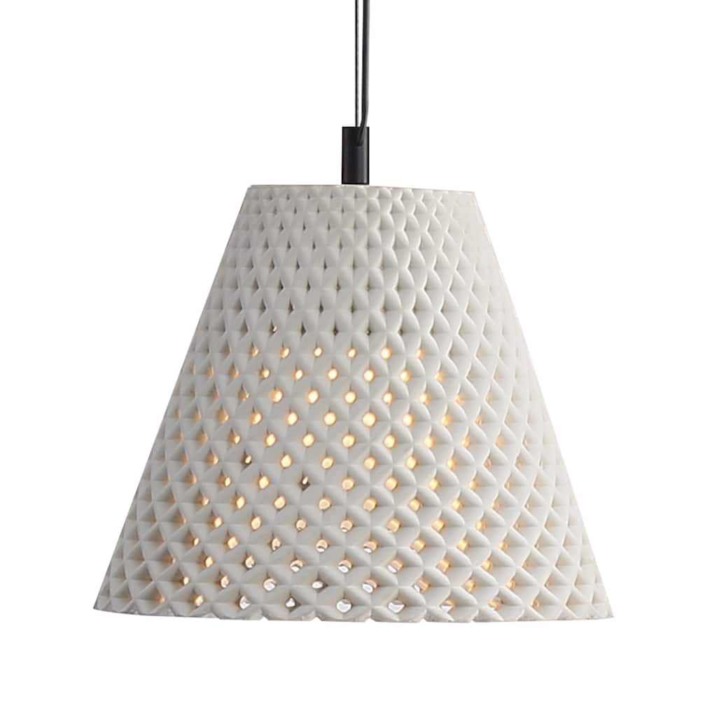 Golden Lighting Clarus 10in Integrated LED Pendant in White Sandstone Cement - Black