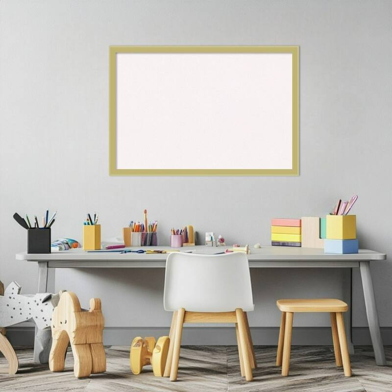 Incline Light Gold Wood Framed Cork Board - Bulletin Board, Organization Board, Pin Board