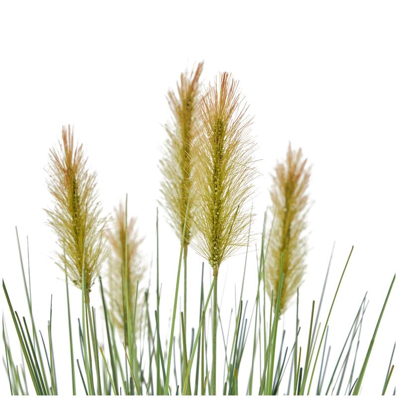 Green Faux Foliage Onion Grass Artificial Plant with Black or White Plastic Pot Options