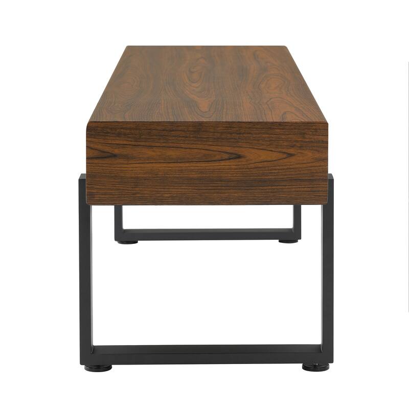 Roomfitters 59" Wood Bench, Modern Farmhouse Entryway Bench with Metal Legs, Bedroom End Seating, Kitchen Dining Bench