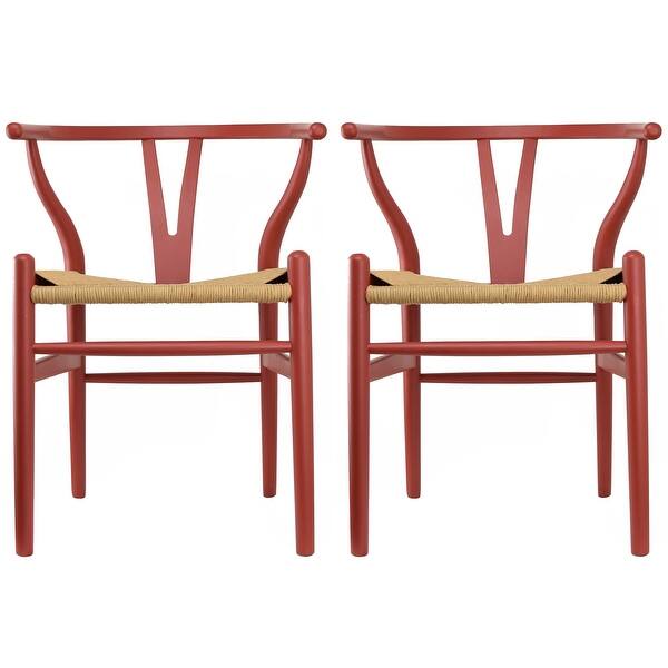 Shop 2xhome Set Of 2 White Modern Wood Dining Chair With Y Back Arm Armchair Hemp Seat For Home Restaurant Office On Sale Overstock 18506230