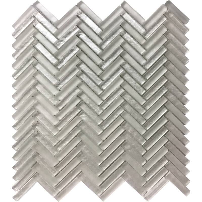 Apollo tile 12" x 12" Winterland Glossy Matte White Glass Tile (4.83 sq ft/case) - 5 Pack