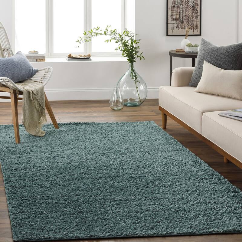 Livabliss Deluxe Shag Minimalist Medallion Area Rug