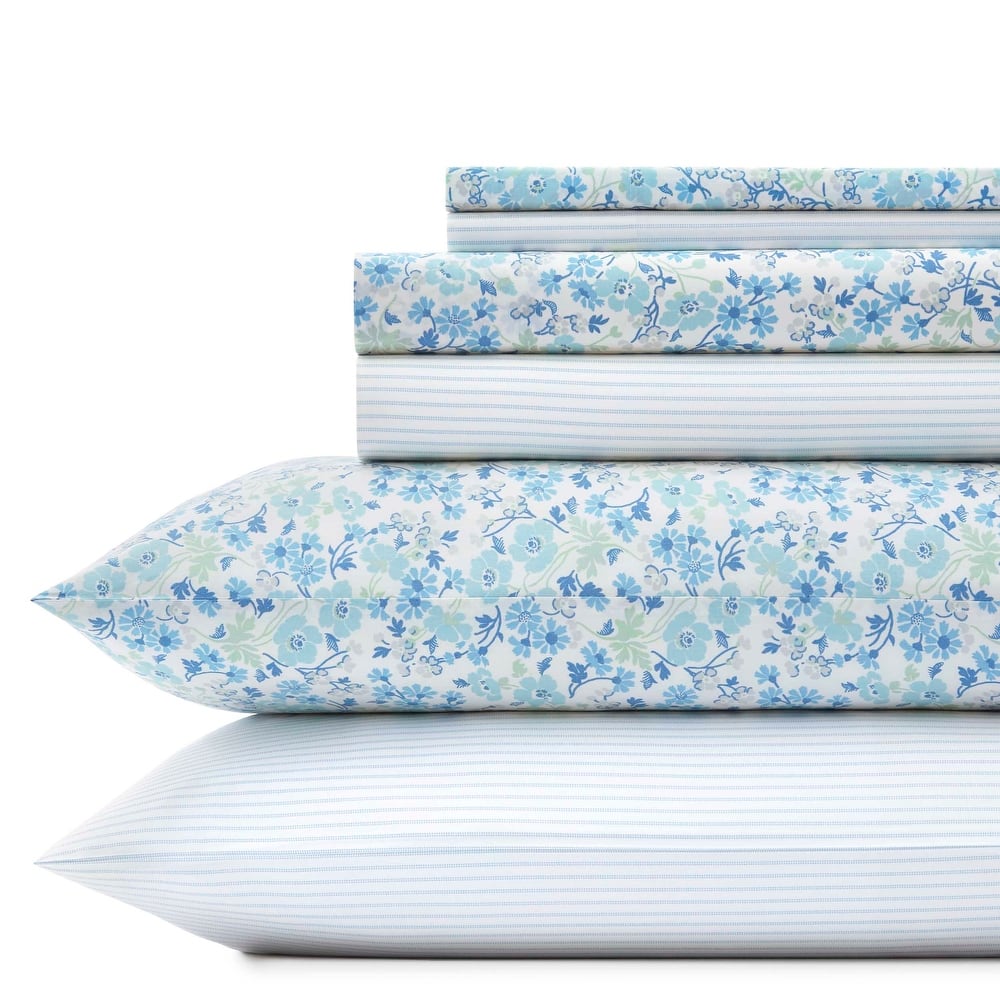 Laura Ashley Mixed Print Cotton 6 Piece Sheet Sets