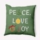 preview thumbnail 1 of 1, Peace Love Joy Indoor/Outdoor Throw Pillow Edamame - 16" x 16"
