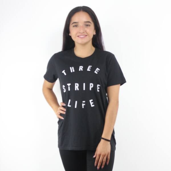 Shop Adidas Three Stripe Life Street Life Women S Black T Shirt