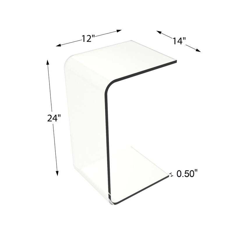 Lavish Home Versatile Acrylic Side Table, Clear