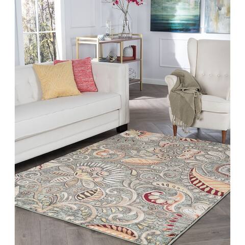 Caprice Mid-Century Modern Floral Indoor Area Rug