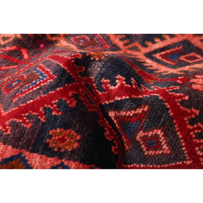 ECARPETGALLERY Hand-knotted Andelz Dark Navy, Red Wool Rug - 3'10 x 10'7