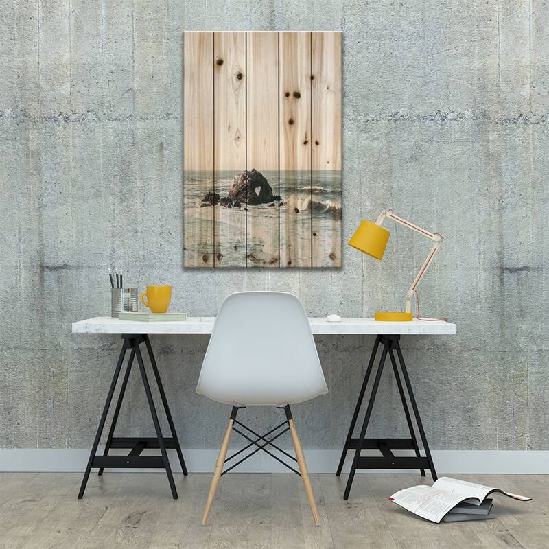 Boulder Print On Wood by Sisi & Seb - Multi-Color