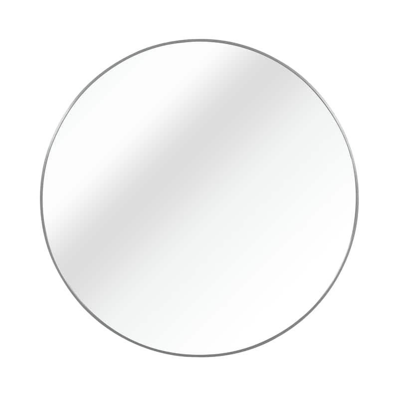 GDFStudio - Verano Modern Round Bathroom Vanity Decorative Mirror with Expansive Reflective Depth & Metal Frame