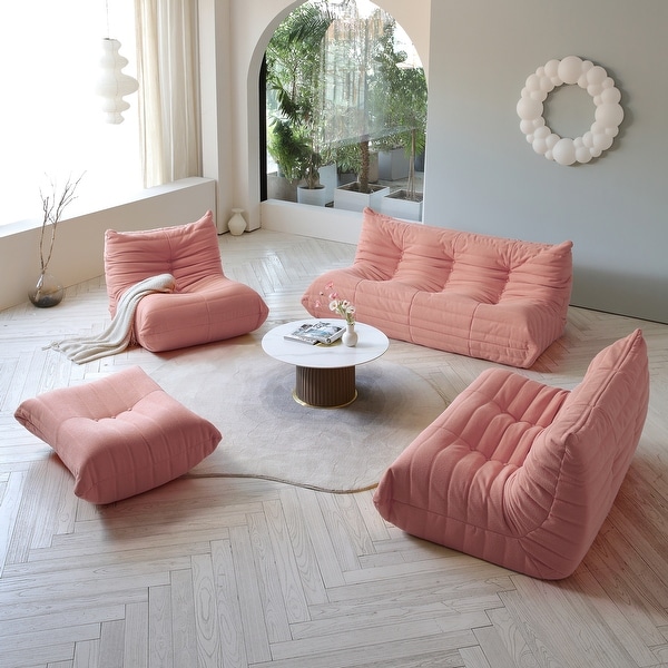 Teddy Fabric Lazy Sofa Sets for Bedroom Living Room Comfortable Bean Bag Chair Floor Couch On Sale Bed Bath Beyond 36714275