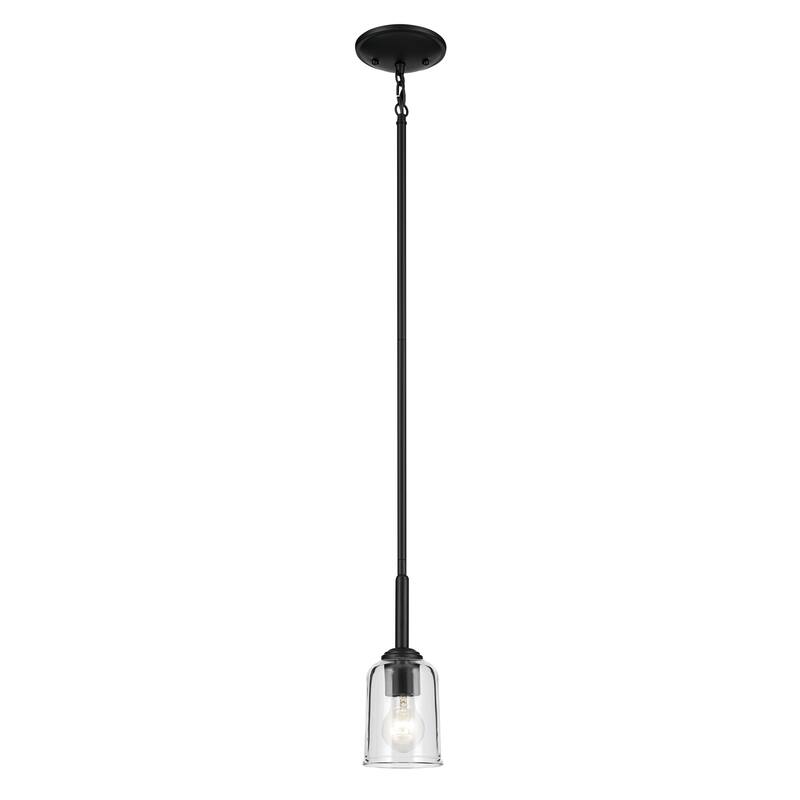 Kichler Lighting Shailene 1-Light Mini Pendant Light with Clear Glass - Black