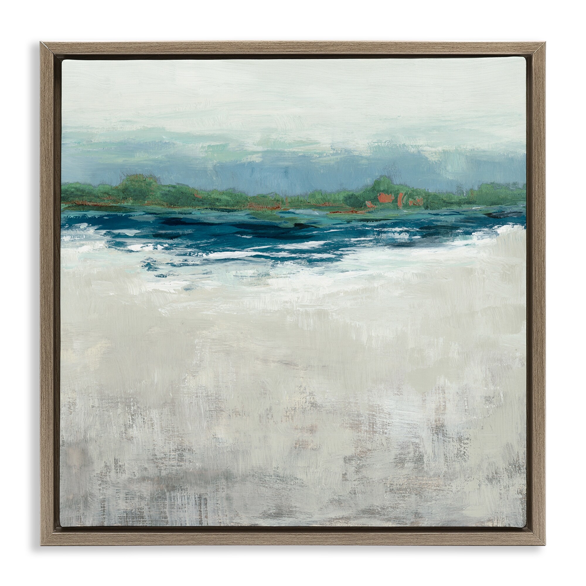 Stupell Abstract Gradient Seascape Framed Floater Canvas Wall Art Design By Jacob Q