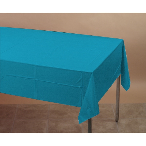 Touch Of Color Plastic Table Cover 54x108 Turquoise - Multi