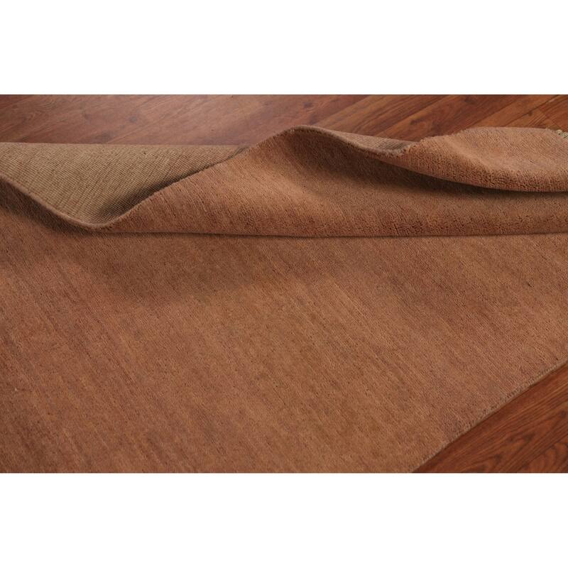 Gabbeh Modern Rug Handmade Brown Tribal Wool Carpet - 3'1" x 4'10"