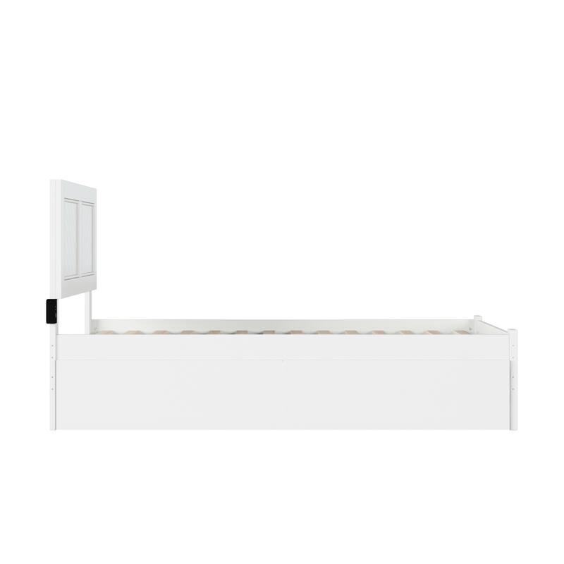 AFI Canyon Twin Platform Bed with Footboard & Storage Drawers in White