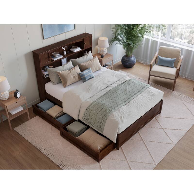 Hadley Platform Bed with Panel Footboard and Storage Drawers