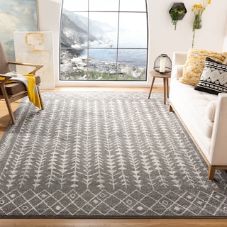 SAFAVIEH Tulum Sharie Moroccan Boho Rug - Dark Grey/Ivory - 8' x 10'