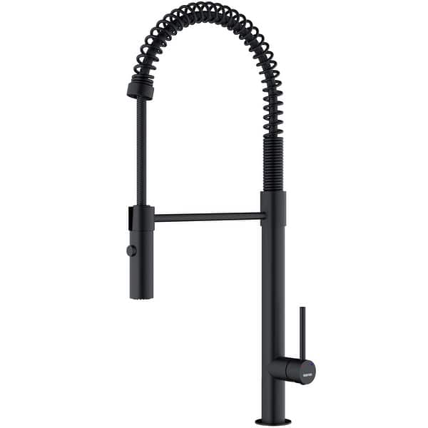 slide 5 of 28, Karran Bluffton Single-Handle Pull-Down Sprayer Kitchen Faucet Matte Black