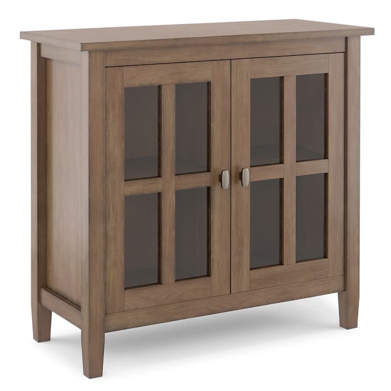 WYNDENHALL Norfolk SOLID WOOD 32 inch Wide Transitional Low Storage Cabinet - 32"w x 14"d x 31" h